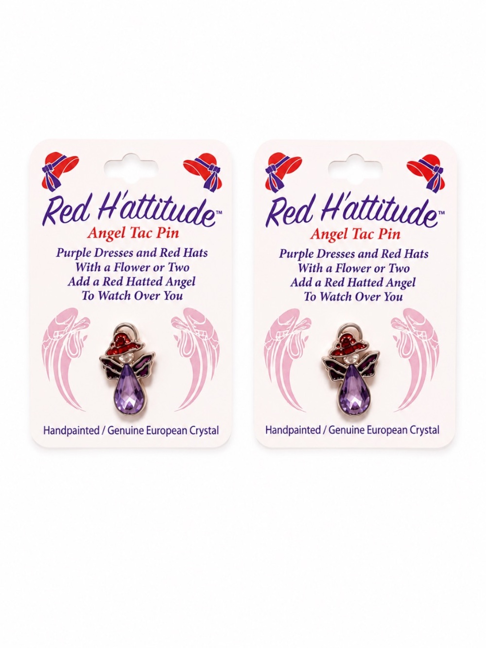 RED HAT SOCIETY Purple Angel Tac Pin - Red & Purple 💥🆕💥